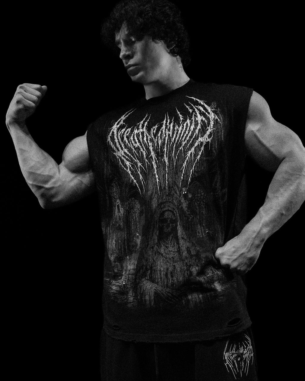 Breathedivinity Soul Sanctum Cut-Off Tee Void Black