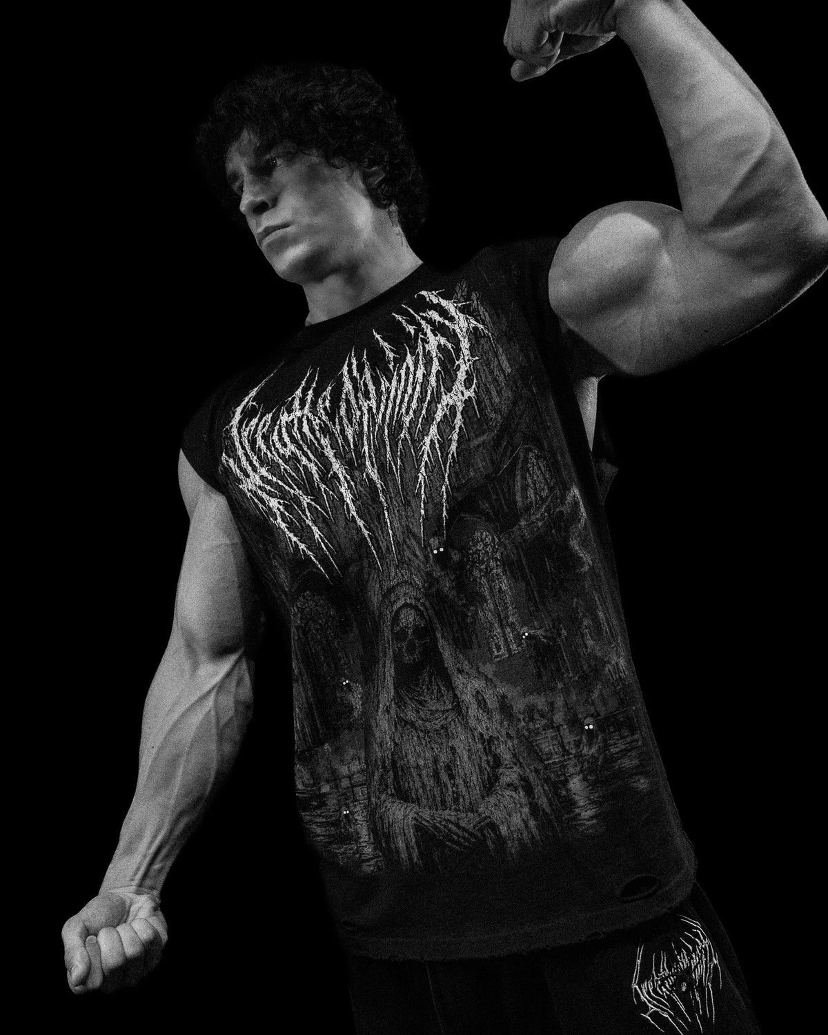 Breathedivinity Soul Sanctum Cut-Off Tee Void Black