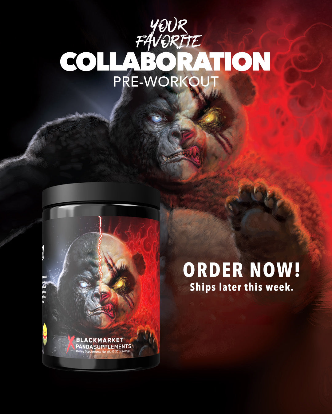 Panda Supplements X BlackMarket Panda VS Gorilla 20 Servicios