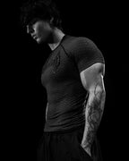 Breathedivinity Doom Tech ™ Armored Venom Texture Shortsleeve Compression Void Black
