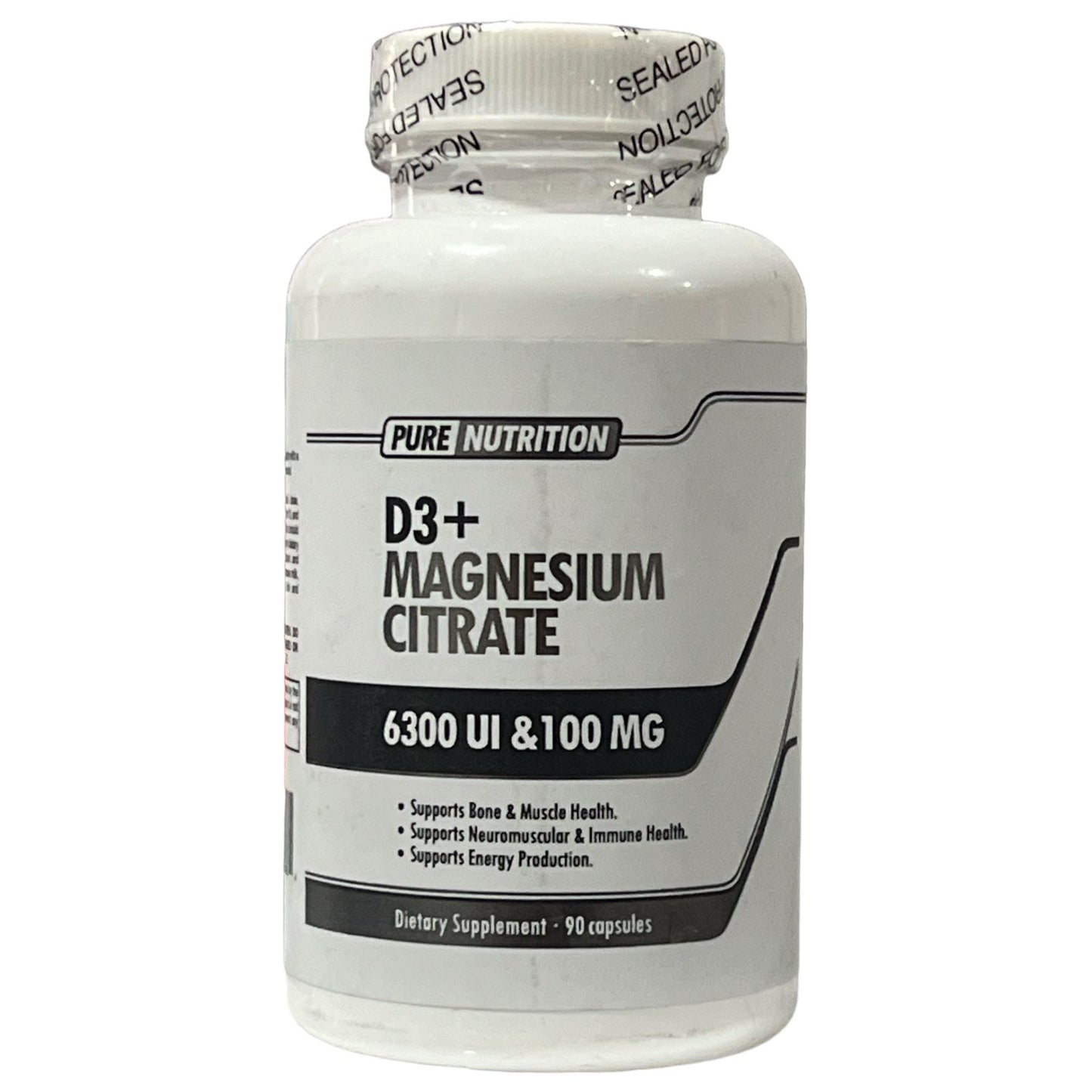 Pure Nutrition D3 + Magnesium Citrate 90 Capsulas