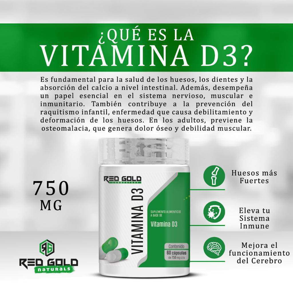 Red Gold Vitamina D3 60 Capsulas