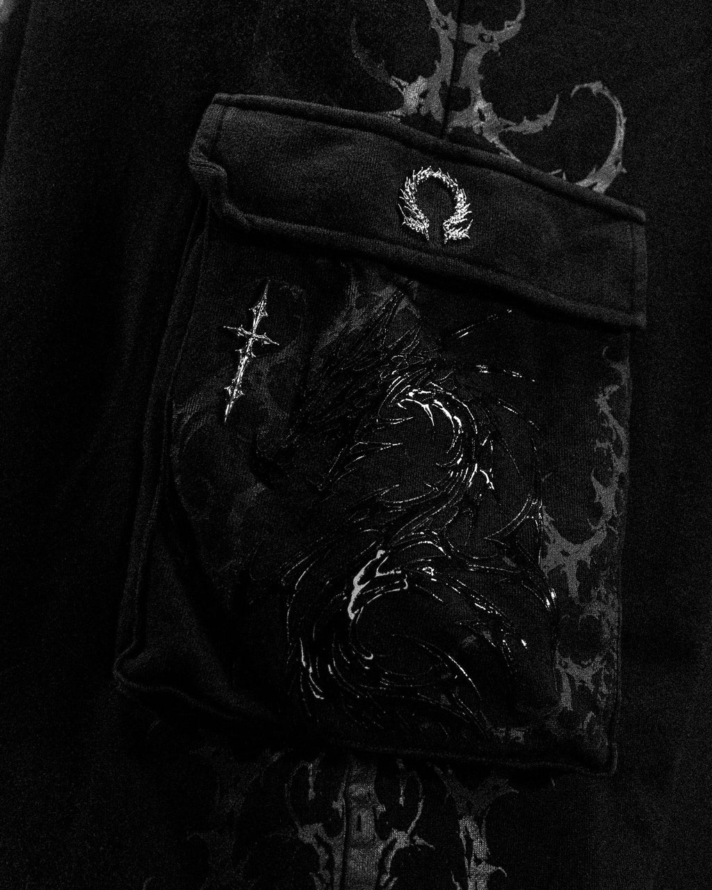 Breathedivinity Draconian Metallic Uncuffed Cargos Darkness