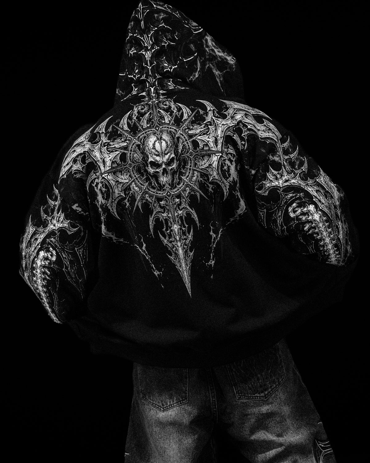 Breathedivinity Death Slayer Oversized Zip-Up Hoodie Void Black