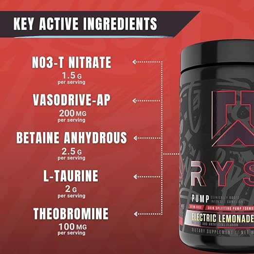 Ryse Pre-Workout Pump Stim-Free 25 Servicios