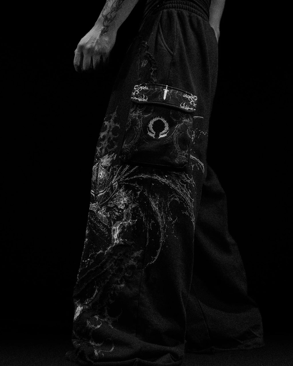 Breathedivinity Dark Forge Tarnished Oversized Cargos Void Black