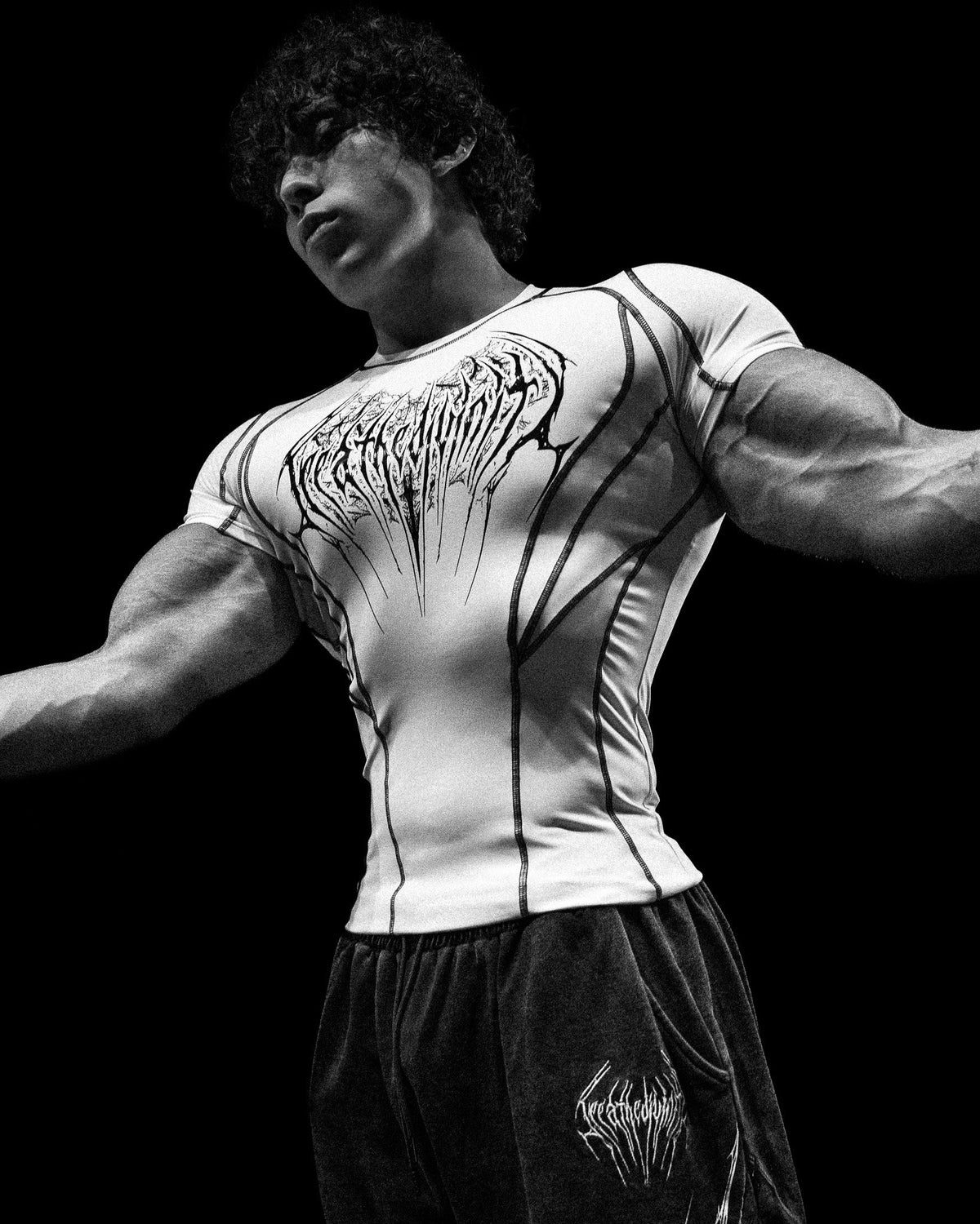 Breathedivinity Void Tech ™ Arachnid Venom Texture Shortsleeve Compression Divine White