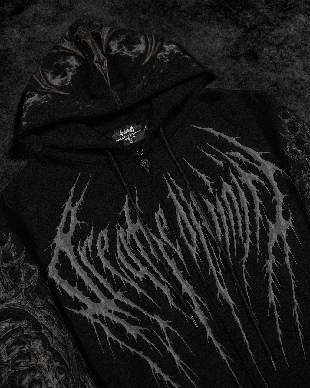 Breathedivinity Death Slayer Oversized Zip-Up Hoodie Wither
