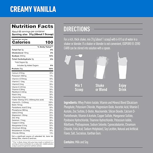 Isopure Zero Carb / Low Carb 4.5 Lbs