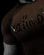 Breathedivinity Doom Tech ™ Armored Venom Texture Shortsleeve Compression Light Brown Gradient