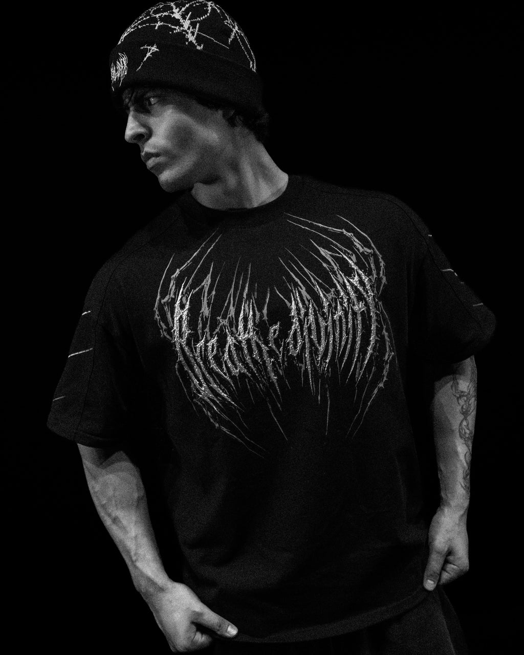 Breathedivinity Spider-Corpse Oversized T-Shirt Void Black