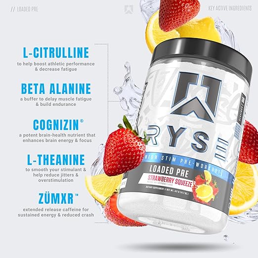 Ryse Loaded Pre Strawberry Squeeze 30 Servicios