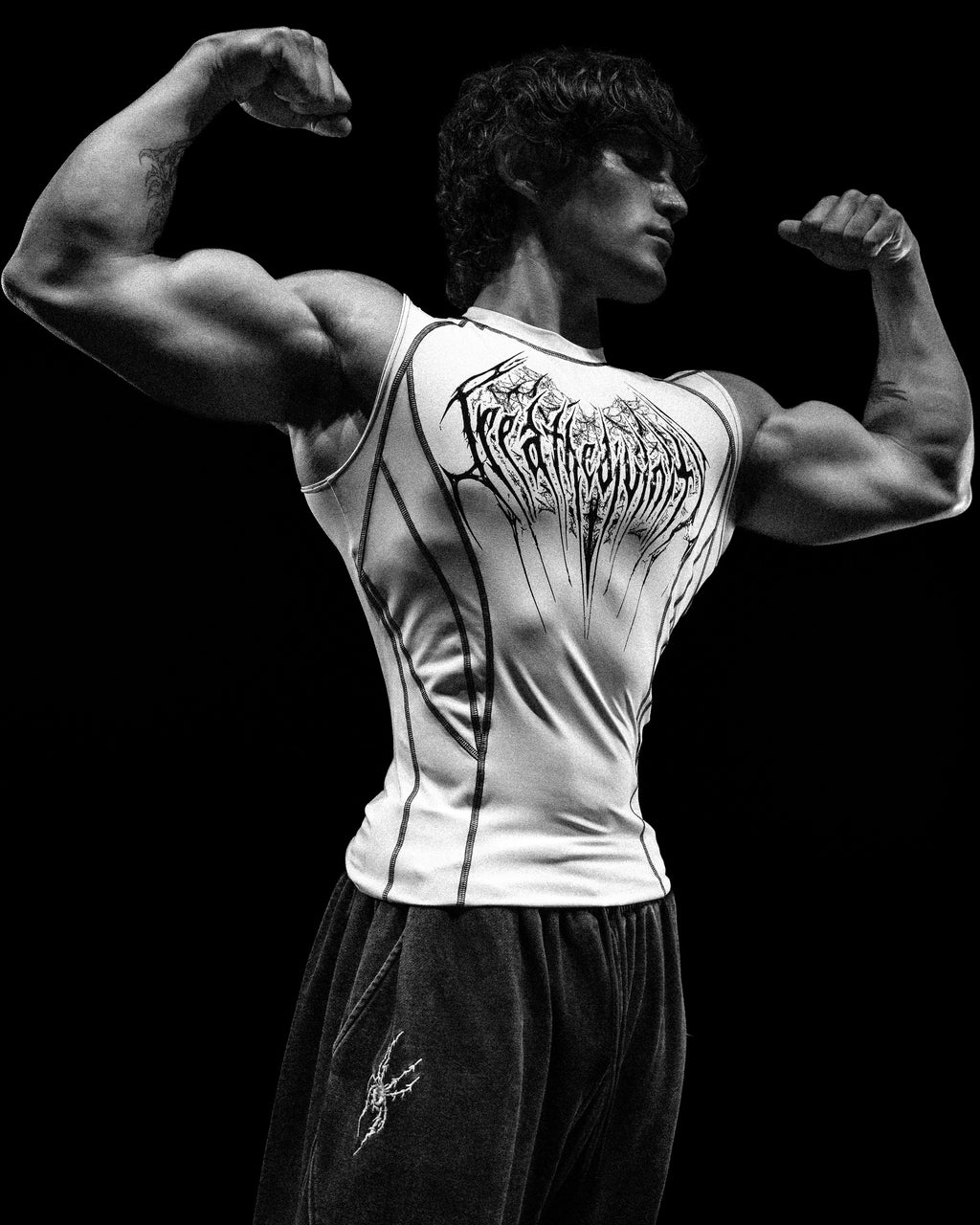 Breathedivinity Void Tech ™ Arachnid Venom Texture Cut-Off Compression Divine White