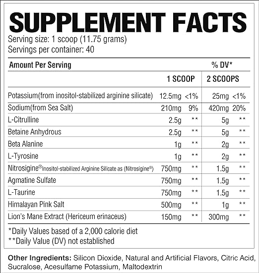 Raw Nutrition Pump Non-Stim 40 Servicios