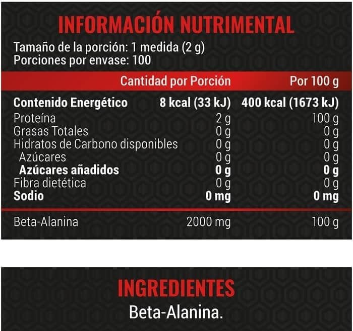 Advance Nutrition Beta Alanina 100 Servicios