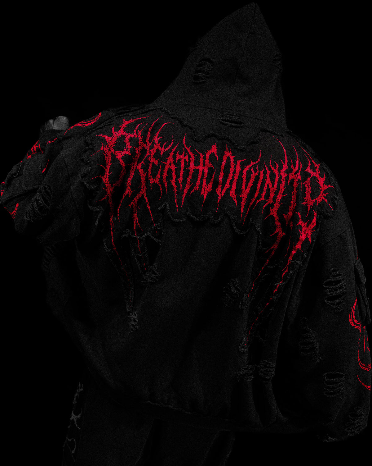 Breathedivinity Vindicator Tarnished Cargo Oversized Zip-Up Hoodie Nightmare