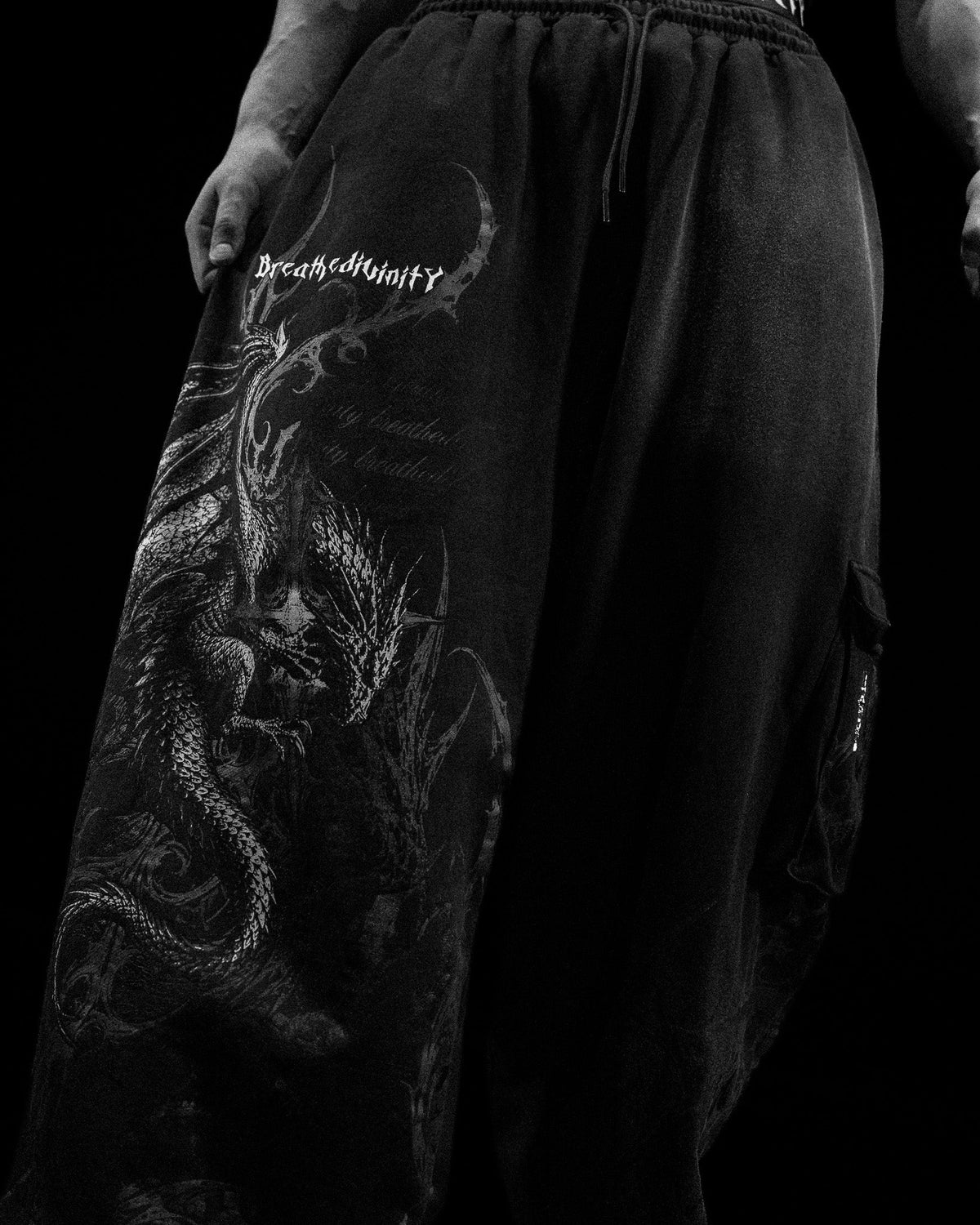 Breathedivinity Draconian Metallic Uncuffed Cargos Darkness