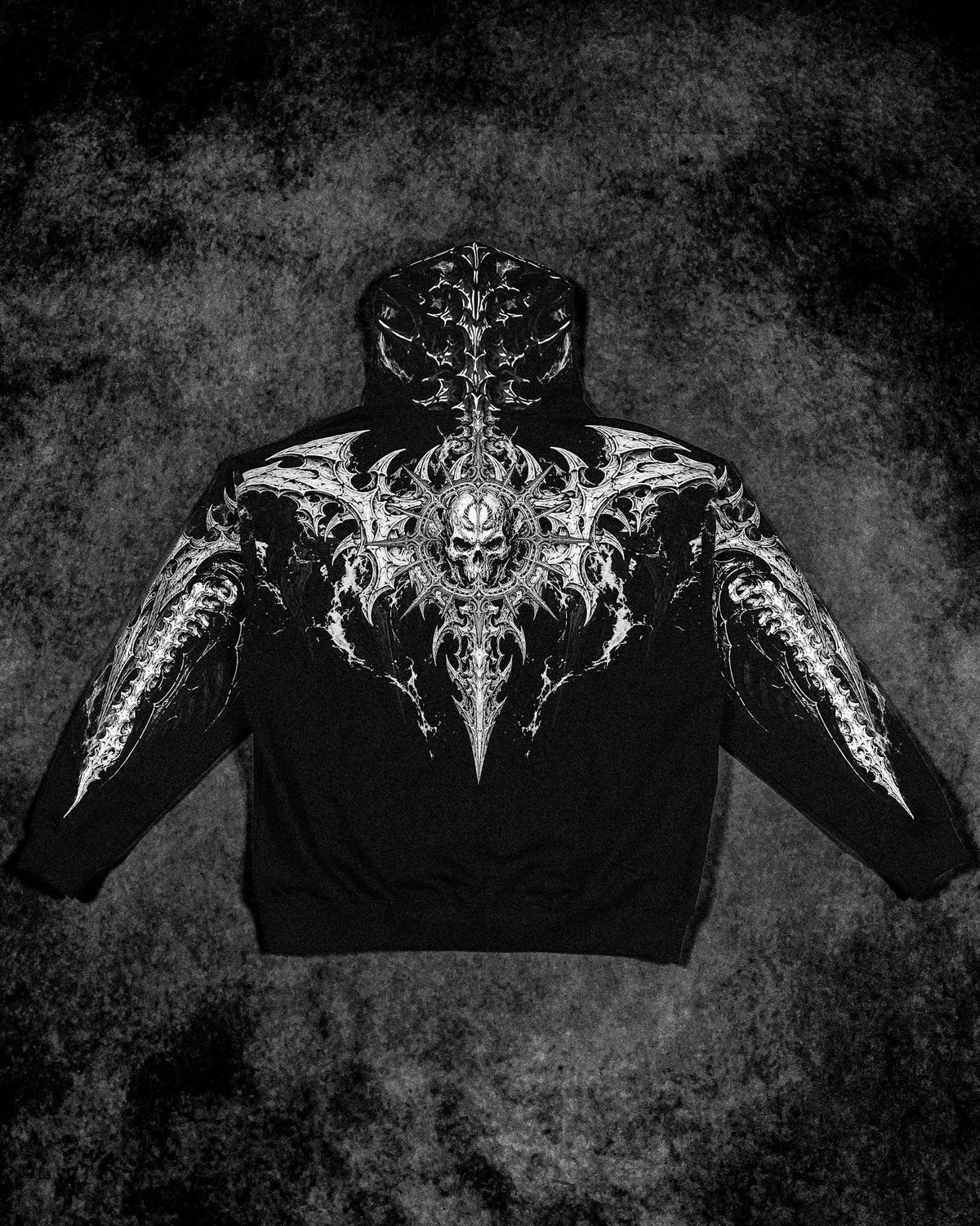 Breathedivinity Death Slayer Oversized Zip-Up Hoodie Void Black