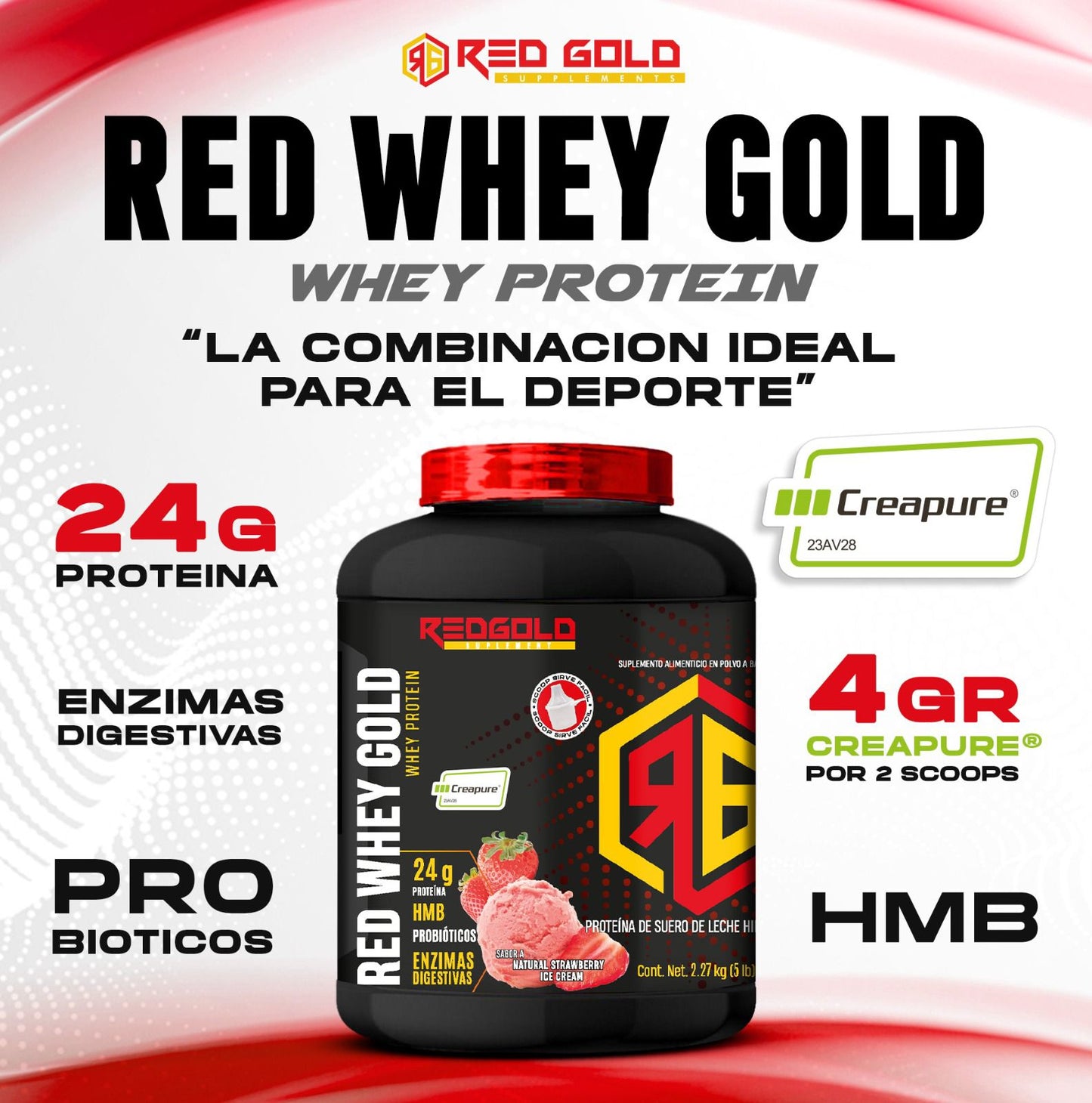 Red Gold Red Whey Gold + Creapure 5 Lbs