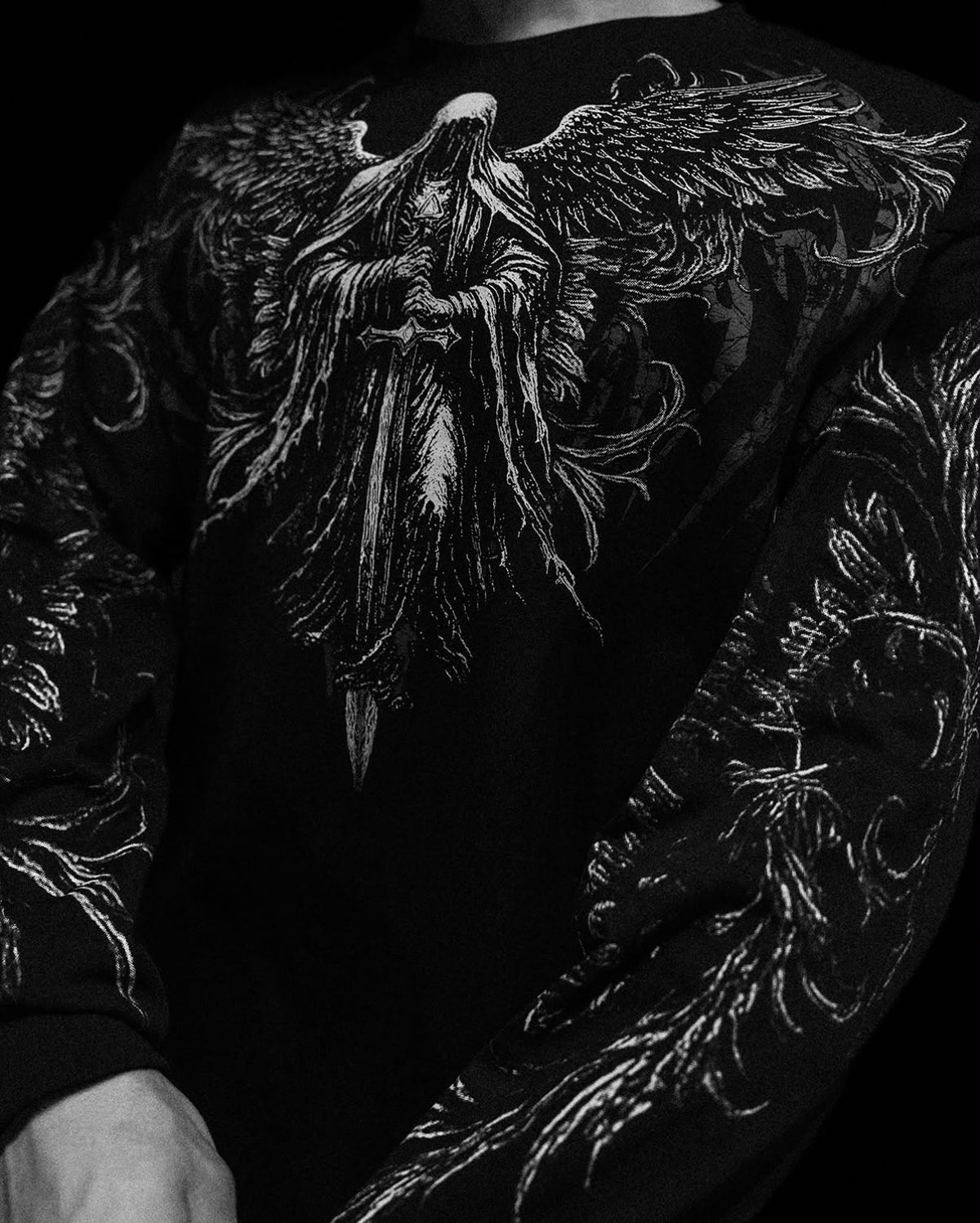Breathedivinity Dark Reaper Oversized Longsleeve T-Shirt Midnight