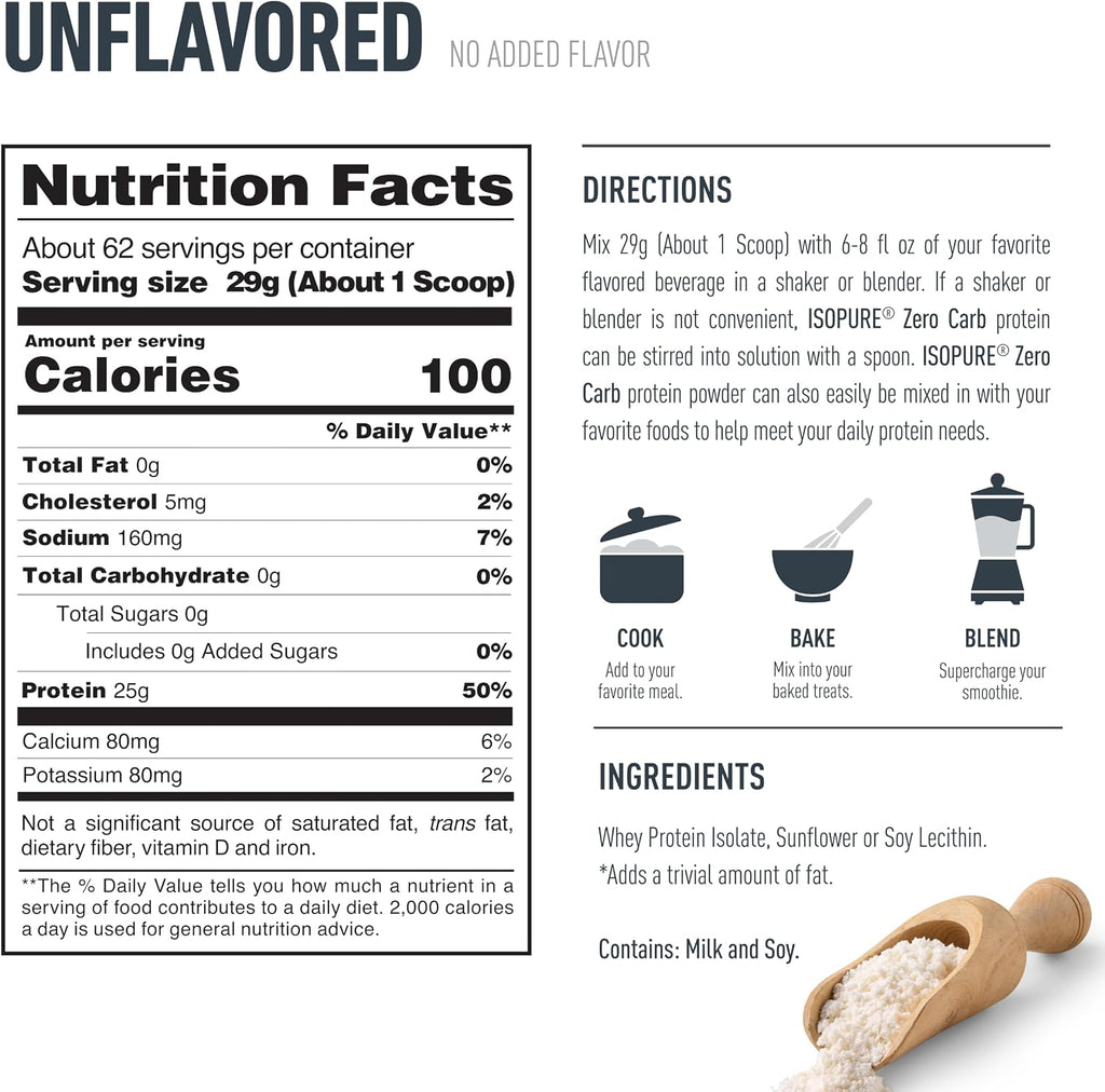 Isopure Zero Carb Protein Unflavored 3/4.5 Lbs