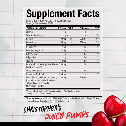 Raw Nutrition Christopher's Juicy Pumps 40 Servicios