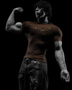 Breathedivinity Doom Tech ™ Armored Venom Texture Shortsleeve Compression Light Brown Gradient