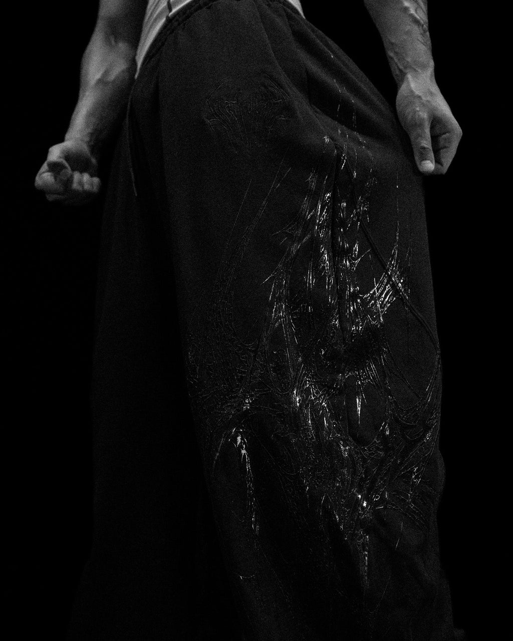 Breathedivinity Webbed Venom Texture Uncuffed Sweatpants Darkness