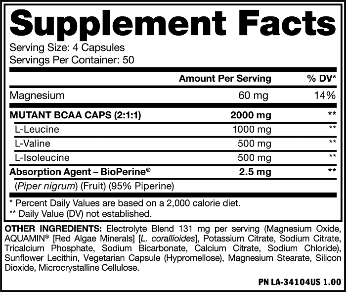 Mutant Bcaa Caps 200 Capsulas