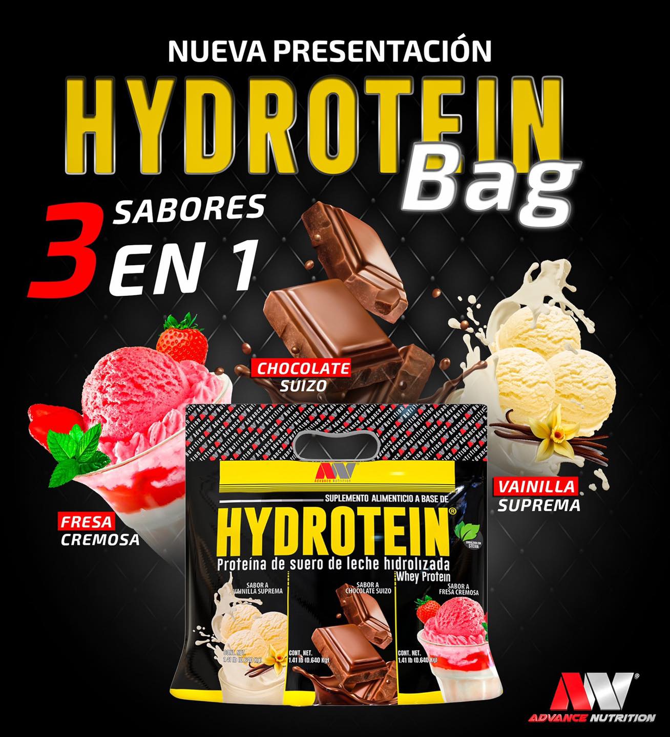 Advance Nutrition Hydrotein Tri Sabor 2.20 Kg