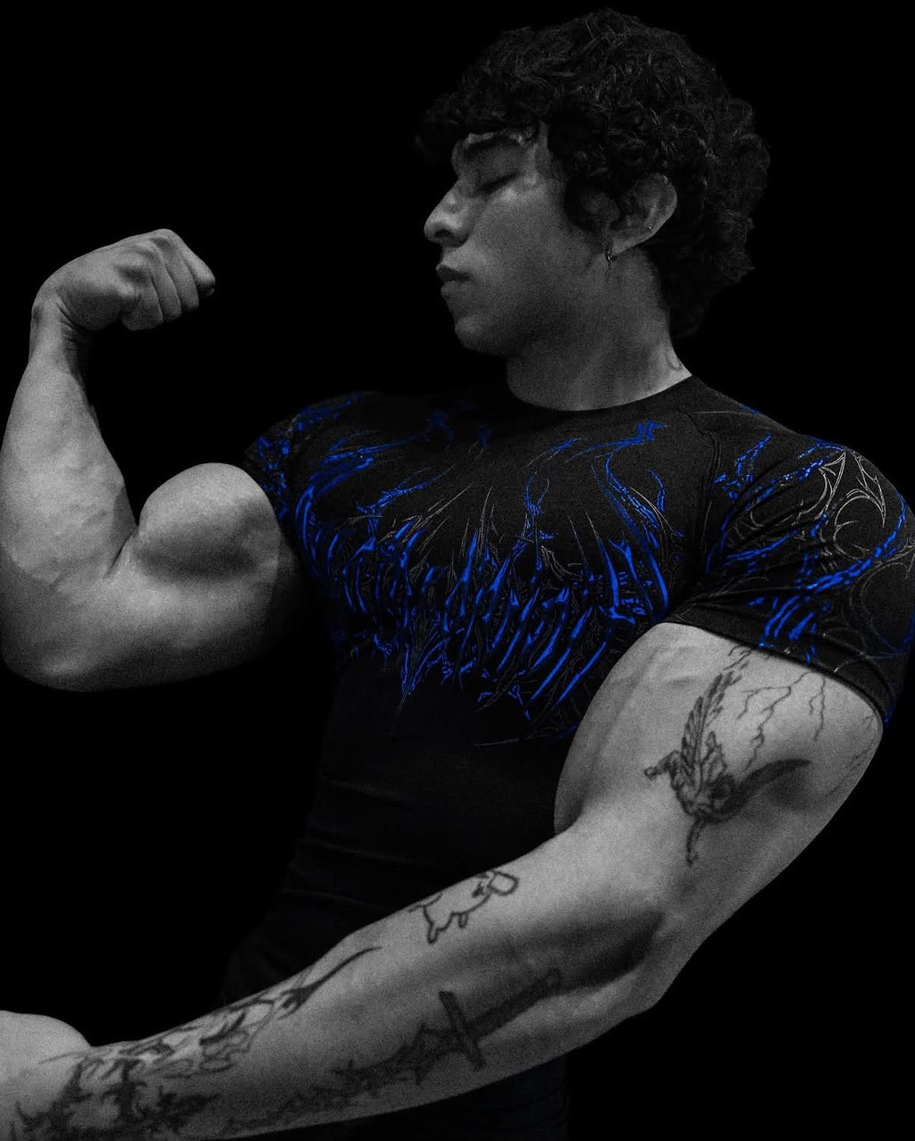 Breathedivinity Void Tech Corrupted Short Sleeve Compression Blue