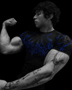Breathedivinity Void Tech Corrupted Short Sleeve Compression Blue