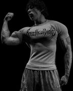 Breathedivinity Doom Tech ™ Armored Venom Texture Shortsleeve Compression White Gradient