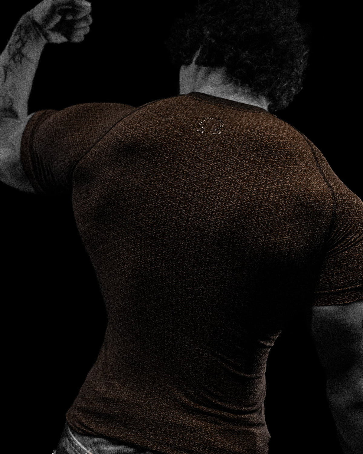Breathedivinity Doom Tech ™ Armored Venom Texture Shortsleeve Compression Light Brown Gradient