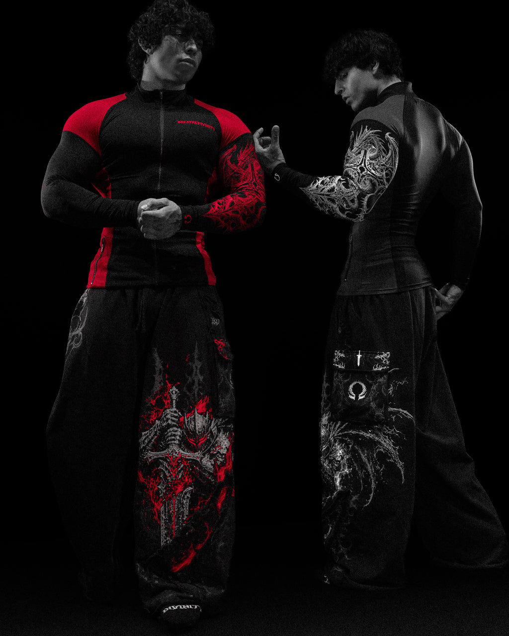 Breathedivinity Void Tech ™ Blood Wyvern Full-Zip Longsleeve Compression Void Black