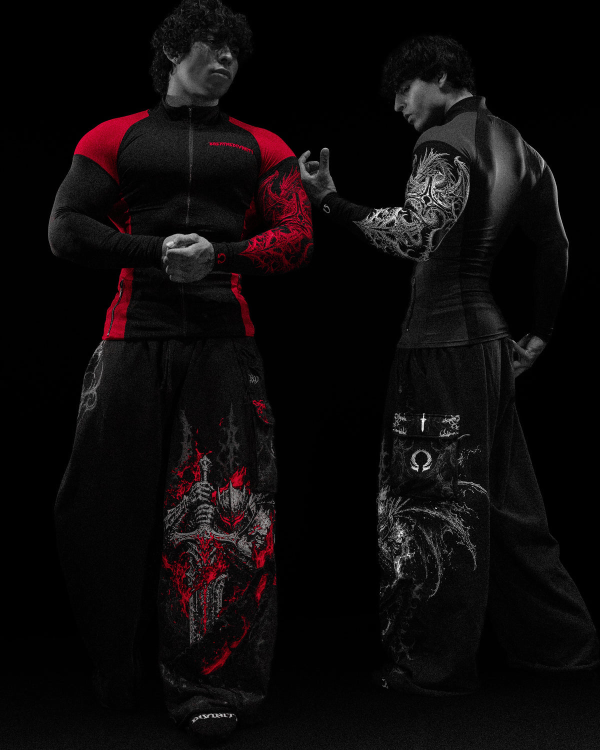 Breathedivinity Void Tech ™ Blood Wyvern Full-Zip Longsleeve Compression Void Black