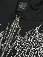 Breathedivinity Obsidian Oversized Zip-Up Hoodie Void Black
