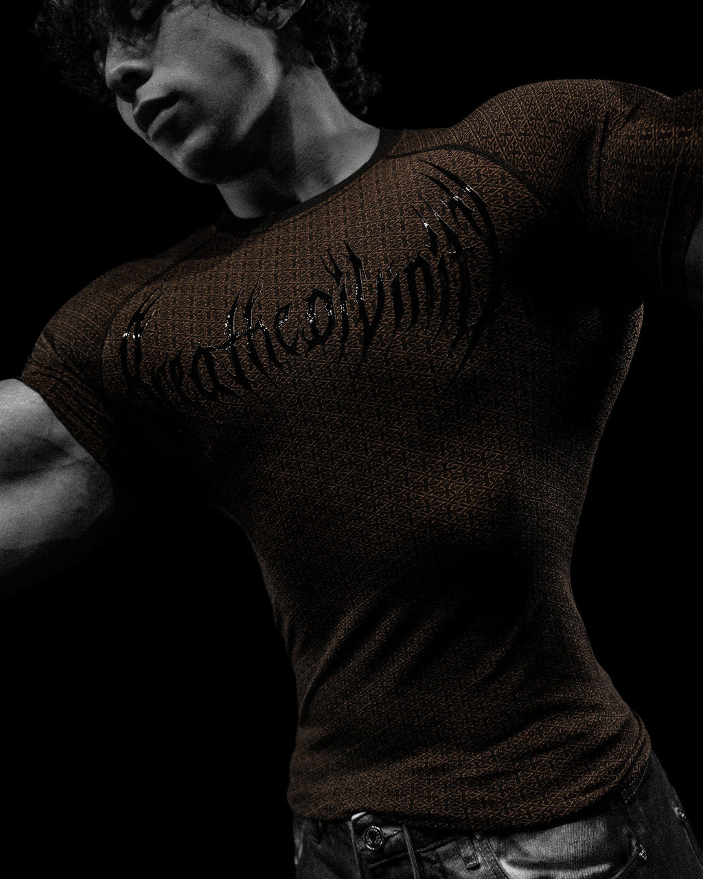 Breathedivinity Doom Tech ™ Armored Venom Texture Shortsleeve Compression Light Brown Gradient