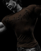 Breathedivinity Doom Tech ™ Armored Venom Texture Shortsleeve Compression Light Brown Gradient
