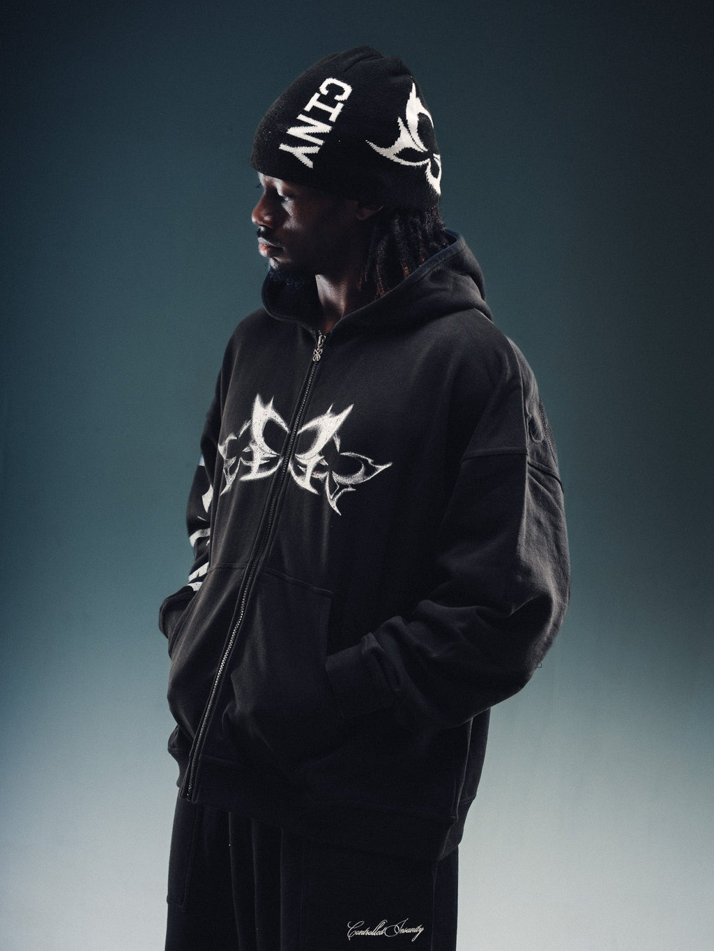 Controlled Insanity NY Butterfly Black Hoodie Zip-Up