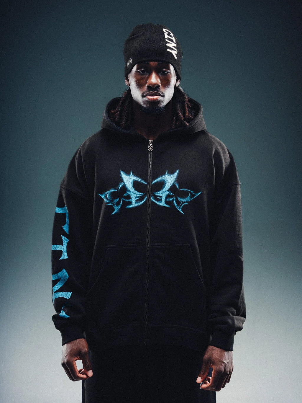 Controlled Insanity NY Butterfly Blue Hoodie Zip-Up
