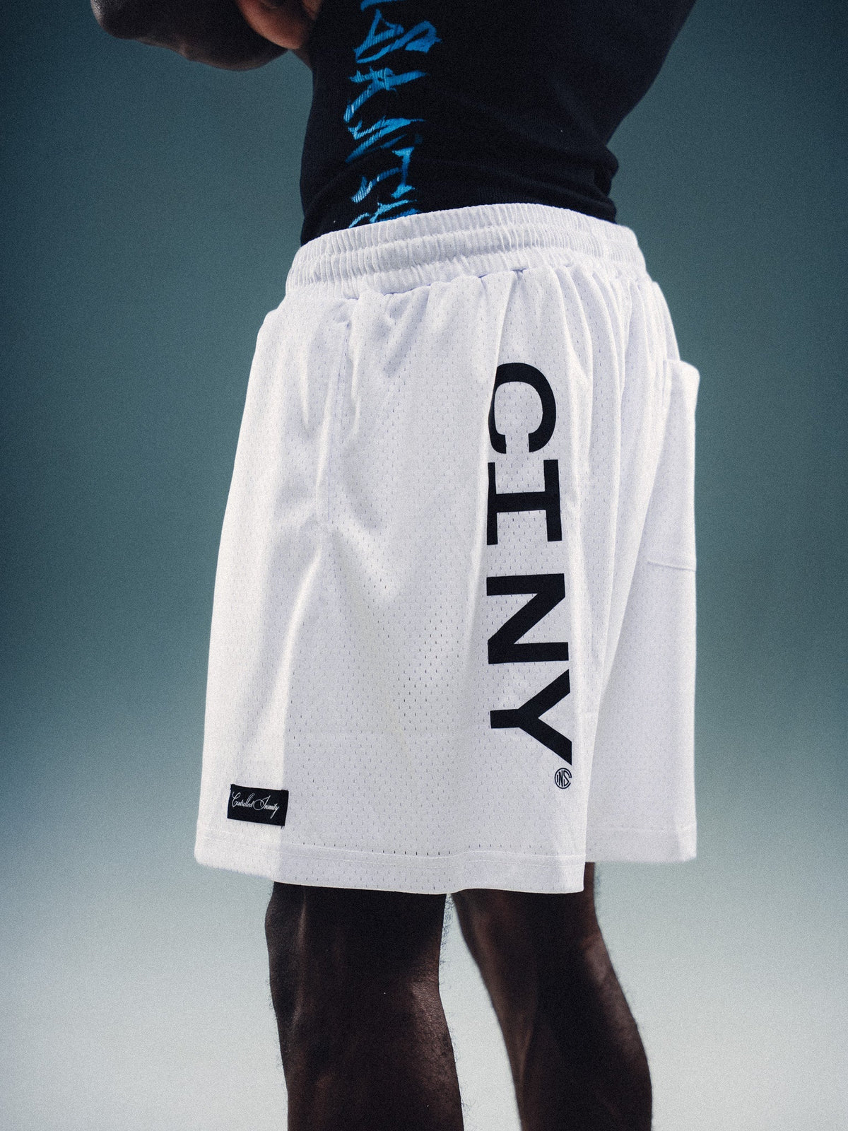 Controlled Insanity NY Hyper White Mesh Shorts