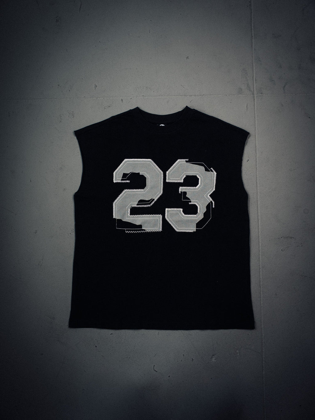 Controlled Insanity Stitched Black Cut-Off Tee