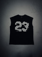 Controlled Insanity Stitched Black Cut-Off Tee