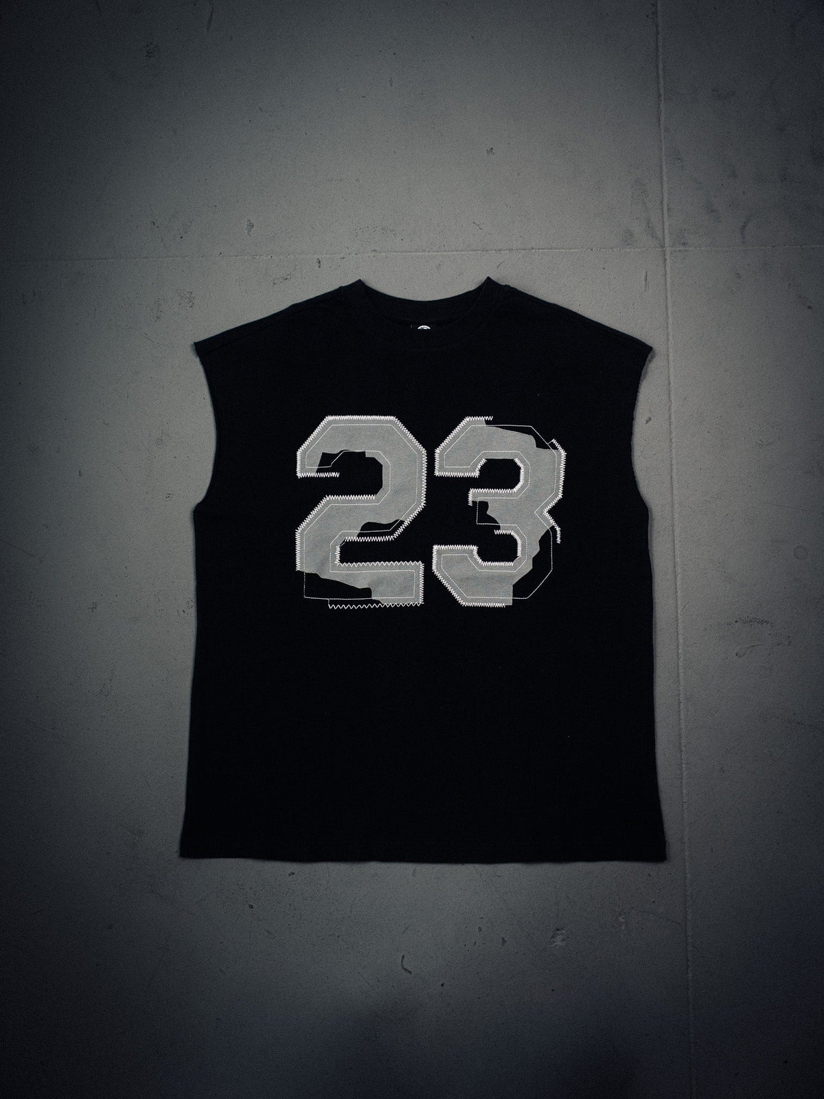 Controlled Insanity Stitched Black Cut-Off Tee
