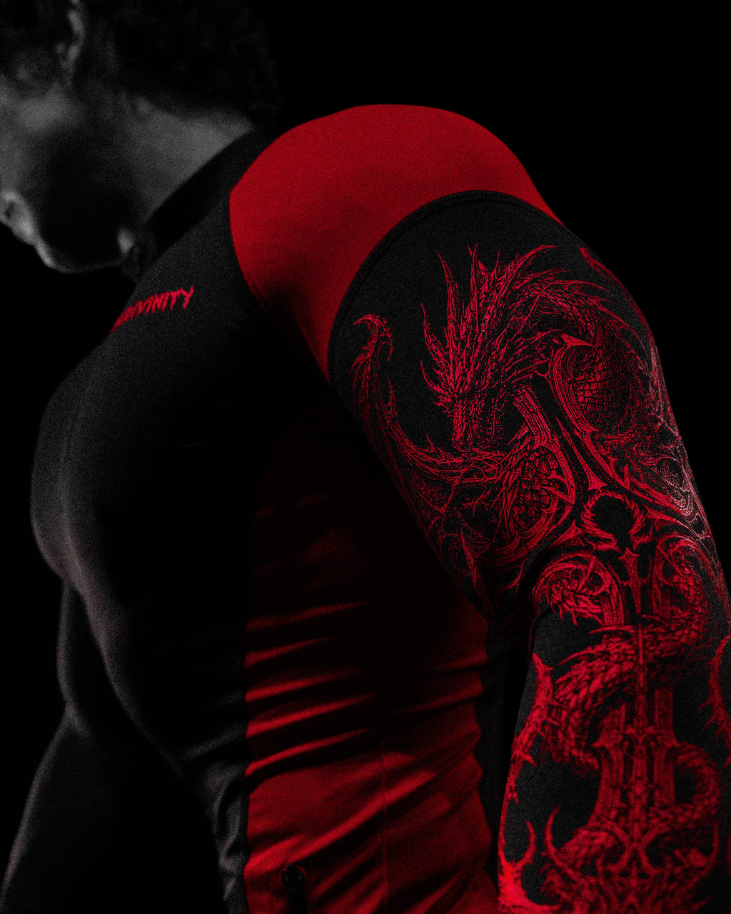 Breathedivinity Void Tech ™ Blood Wyvern Full-Zip Longsleeve Compression Nightmare