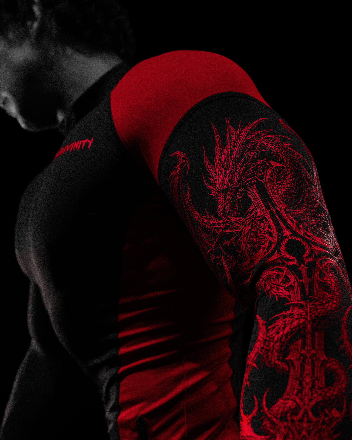 Breathedivinity Void Tech ™ Blood Wyvern Full-Zip Longsleeve Compression Nightmare