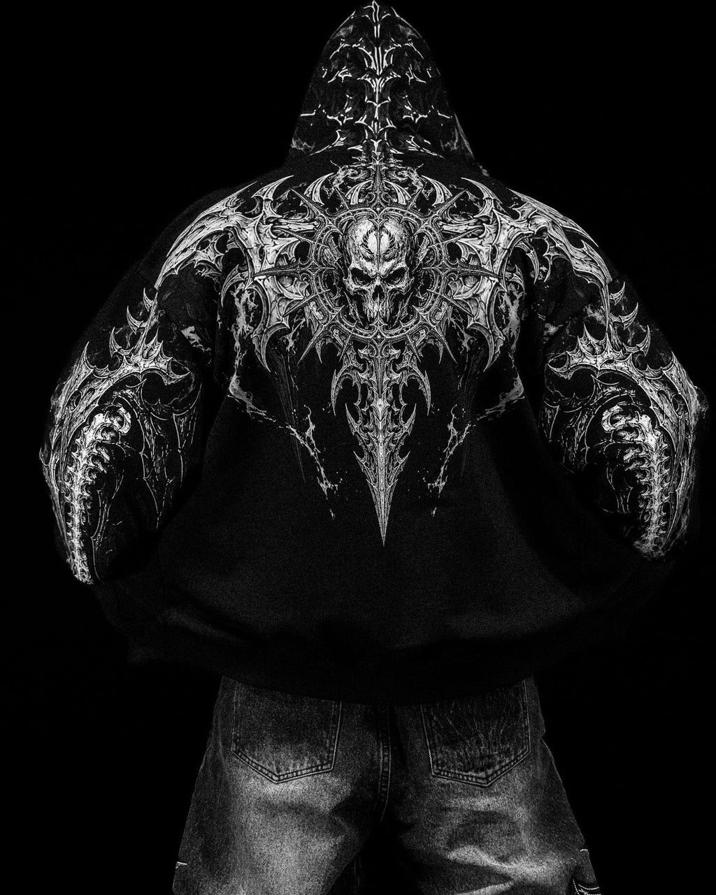 Breathedivinity Death Slayer Oversized Zip-Up Hoodie Void Black