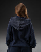Controlled Insanity Signature Waffleknit Zip-Up Navy
