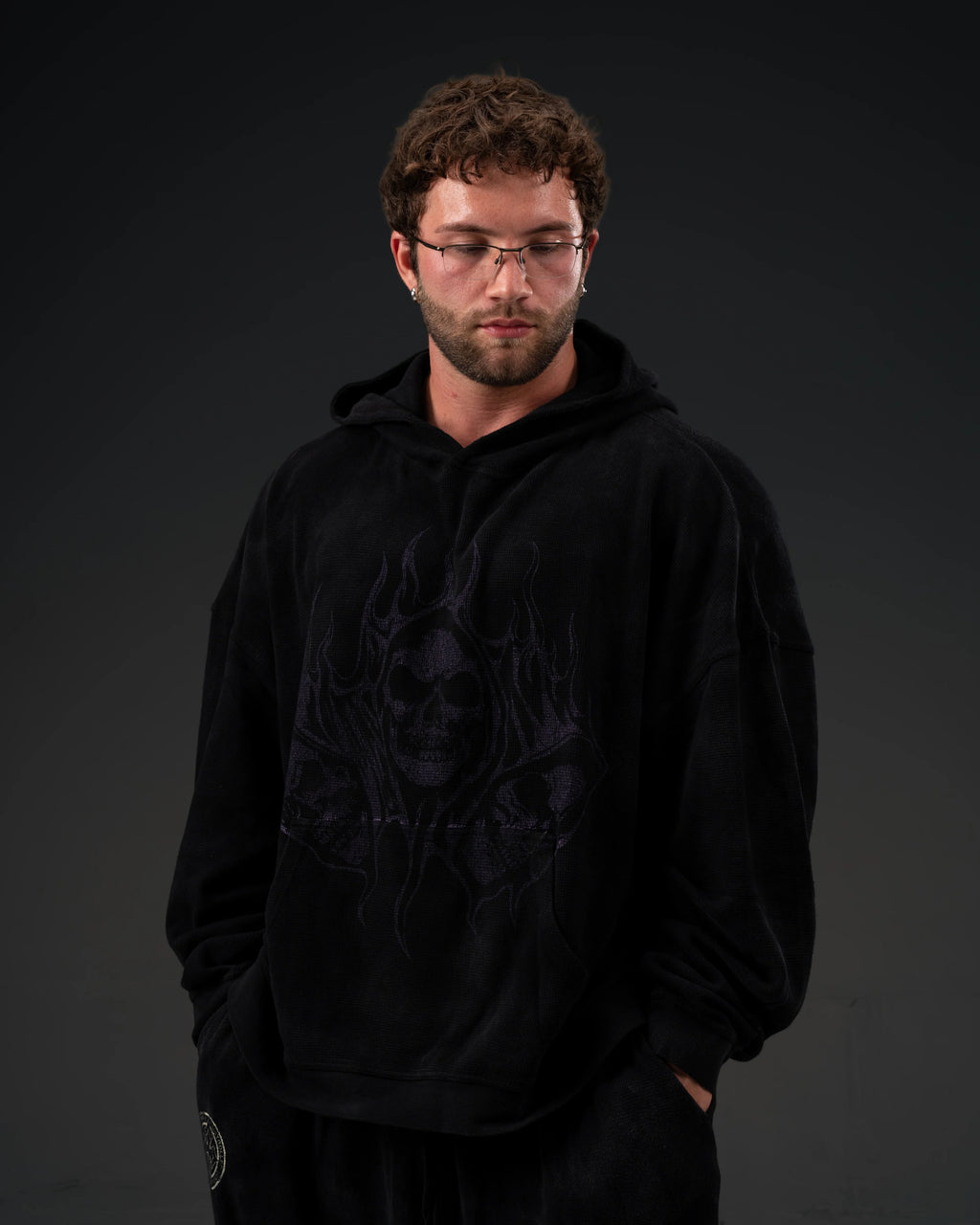 Controlled Insanity Reaper Waffleknit Pullover Black/Purple